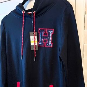 Tommy Hilfiger sequined long sleeve sweatshirt dress